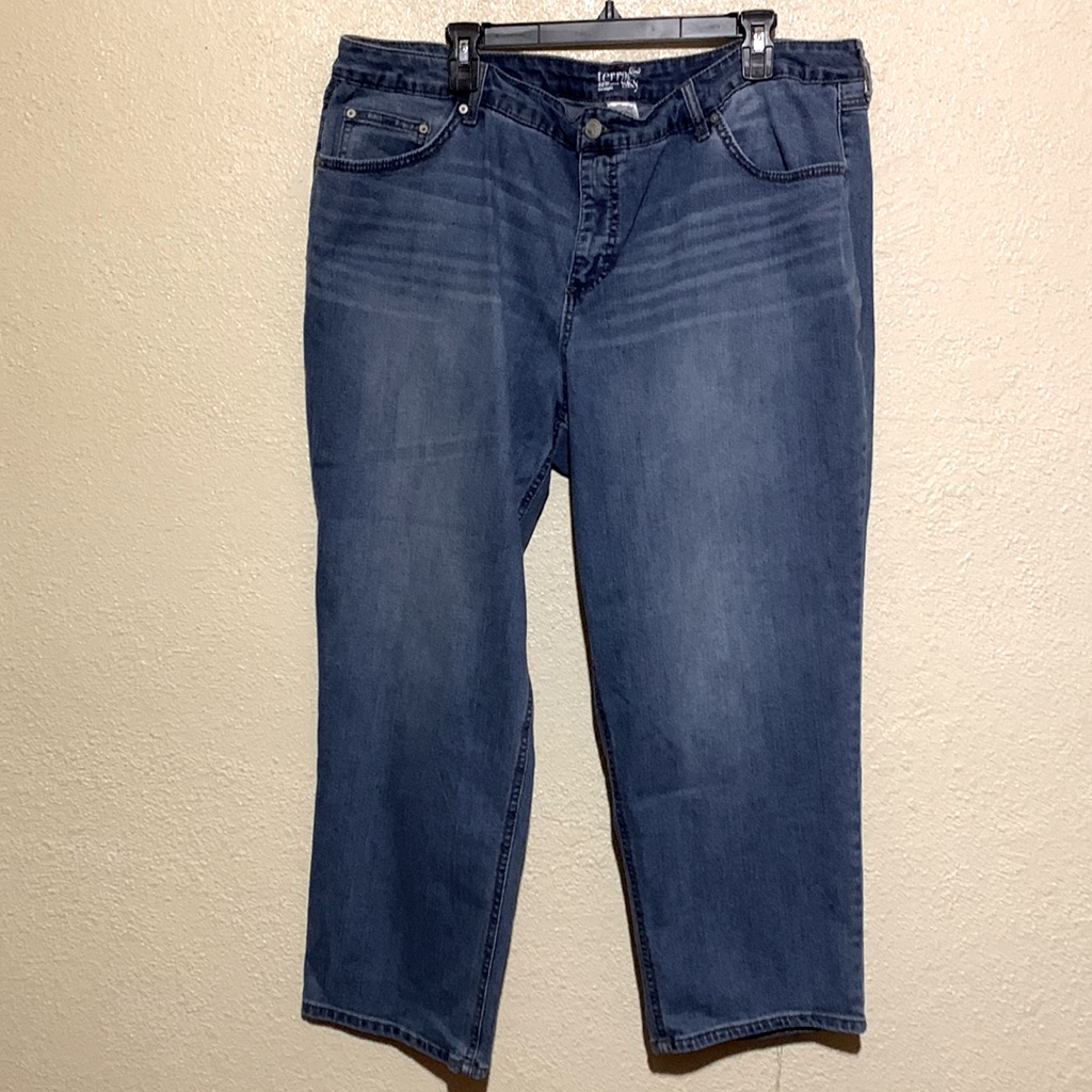 Terra & Sky Denim Jeans Pants Blue 22w Petite Straight Leg